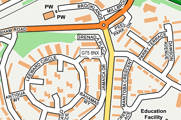 G75 8NX map - OS OpenMap – Local (Ordnance Survey)