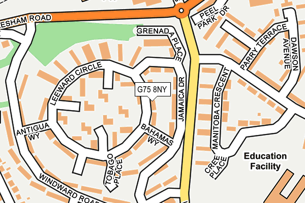 G75 8NY map - OS OpenMap – Local (Ordnance Survey)