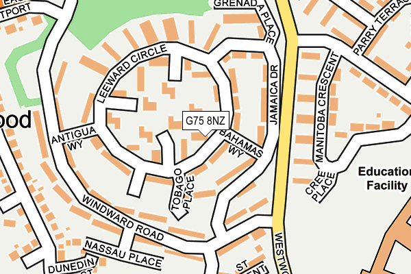 G75 8NZ map - OS OpenMap – Local (Ordnance Survey)