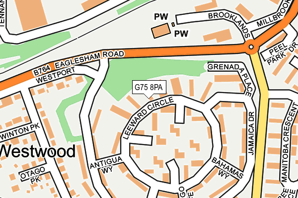 G75 8PA map - OS OpenMap – Local (Ordnance Survey)