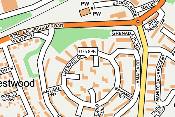 G75 8PB map - OS OpenMap – Local (Ordnance Survey)