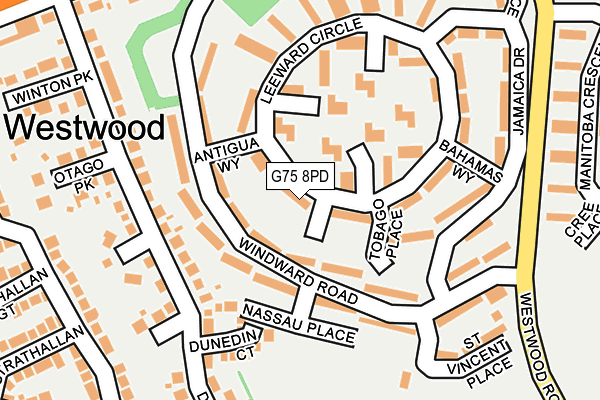 G75 8PD map - OS OpenMap – Local (Ordnance Survey)
