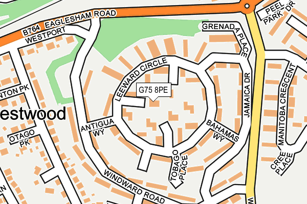 G75 8PE map - OS OpenMap – Local (Ordnance Survey)