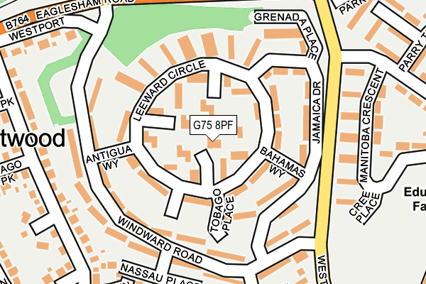 G75 8PF map - OS OpenMap – Local (Ordnance Survey)