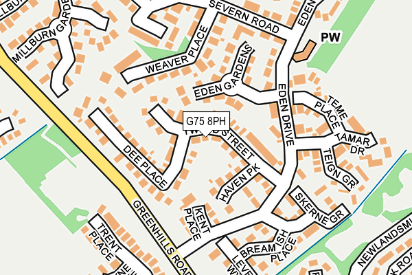 G75 8PH map - OS OpenMap – Local (Ordnance Survey)