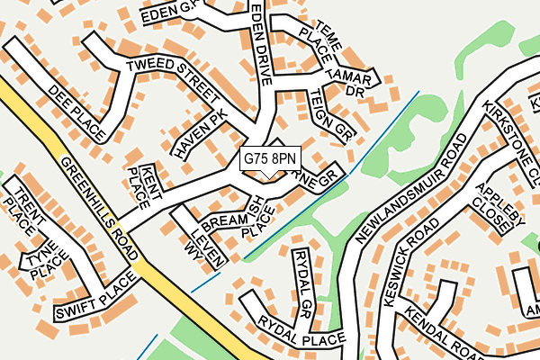 G75 8PN map - OS OpenMap – Local (Ordnance Survey)