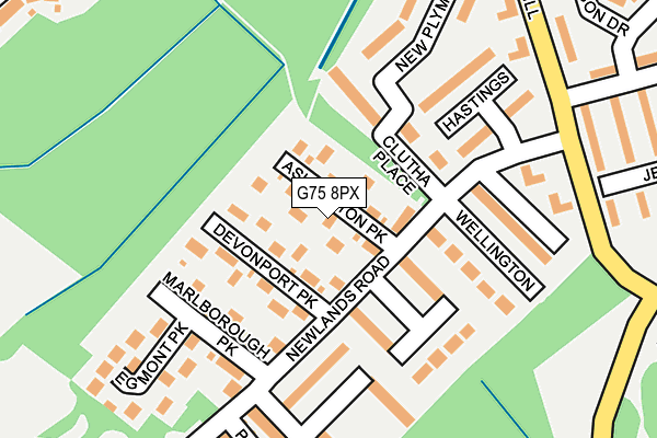 G75 8PX map - OS OpenMap – Local (Ordnance Survey)