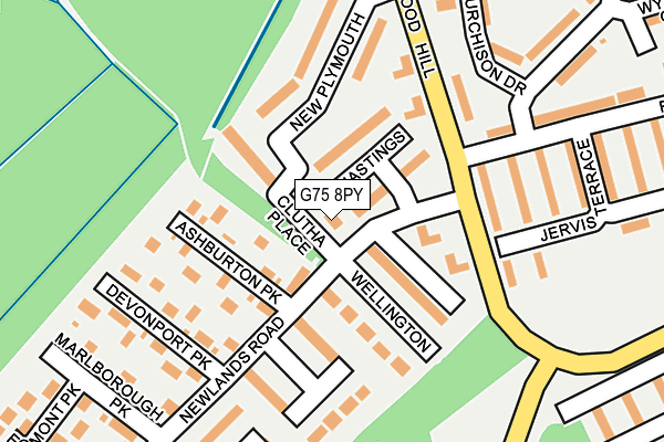 G75 8PY map - OS OpenMap – Local (Ordnance Survey)