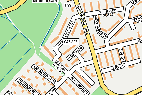 G75 8PZ map - OS OpenMap – Local (Ordnance Survey)