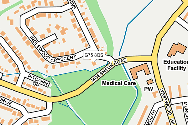 G75 8QS map - OS OpenMap – Local (Ordnance Survey)