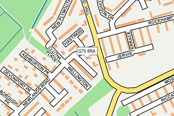 G75 8RA map - OS OpenMap – Local (Ordnance Survey)