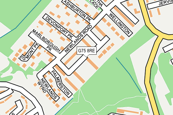 G75 8RE map - OS OpenMap – Local (Ordnance Survey)