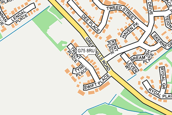 G75 8RU map - OS OpenMap – Local (Ordnance Survey)