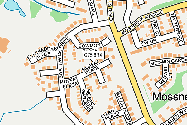 G75 8RX map - OS OpenMap – Local (Ordnance Survey)