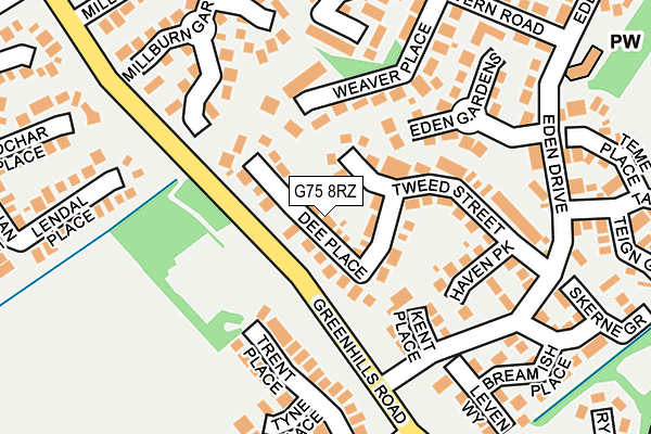 G75 8RZ map - OS OpenMap – Local (Ordnance Survey)