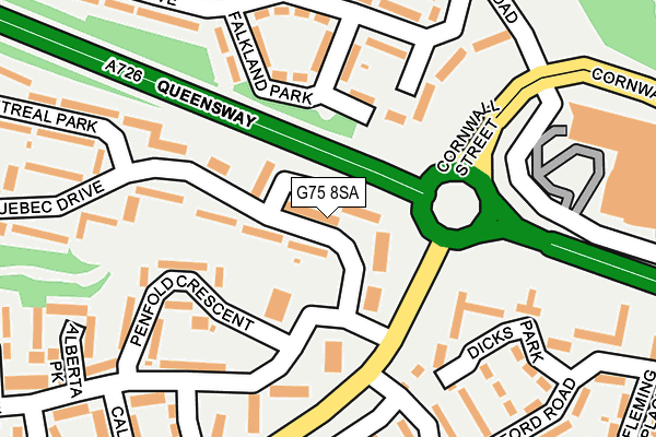 G75 8SA map - OS OpenMap – Local (Ordnance Survey)