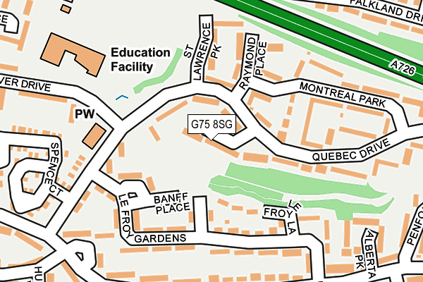 G75 8SG map - OS OpenMap – Local (Ordnance Survey)