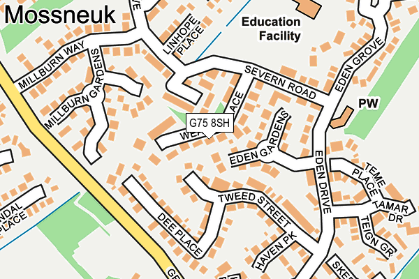 G75 8SH map - OS OpenMap – Local (Ordnance Survey)