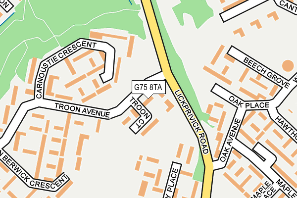 G75 8TA map - OS OpenMap – Local (Ordnance Survey)
