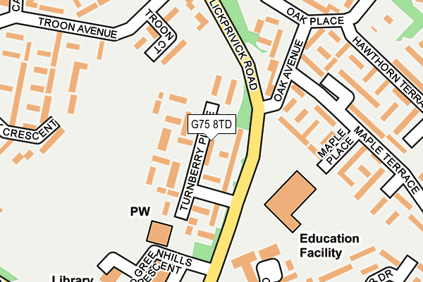 G75 8TD map - OS OpenMap – Local (Ordnance Survey)