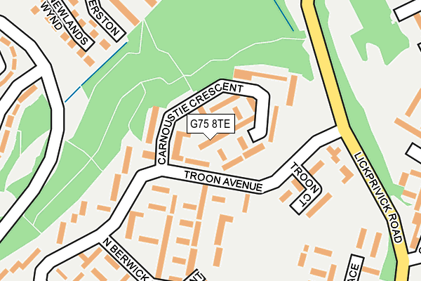 G75 8TE map - OS OpenMap – Local (Ordnance Survey)