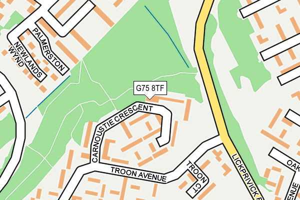 G75 8TF map - OS OpenMap – Local (Ordnance Survey)