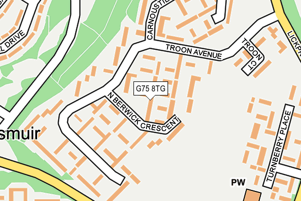 G75 8TG map - OS OpenMap – Local (Ordnance Survey)