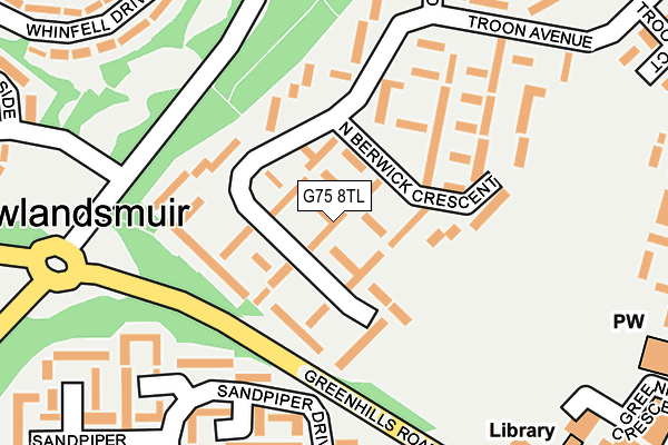 G75 8TL map - OS OpenMap – Local (Ordnance Survey)
