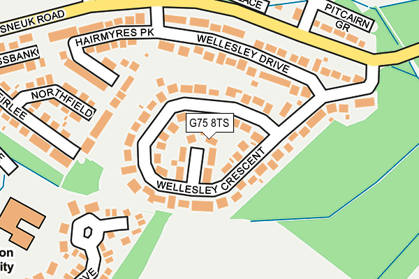 G75 8TS map - OS OpenMap – Local (Ordnance Survey)