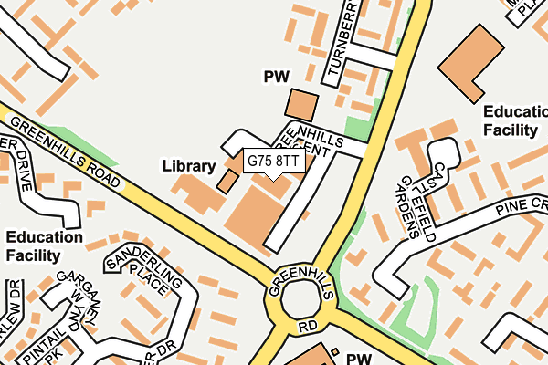 G75 8TT map - OS OpenMap – Local (Ordnance Survey)
