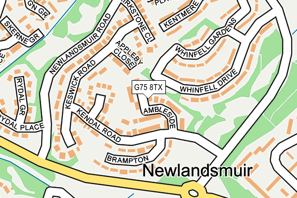 G75 8TX map - OS OpenMap – Local (Ordnance Survey)
