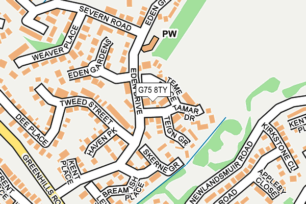 G75 8TY map - OS OpenMap – Local (Ordnance Survey)