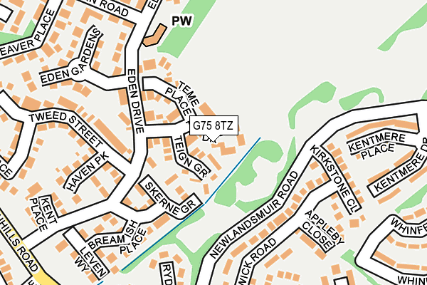 G75 8TZ map - OS OpenMap – Local (Ordnance Survey)