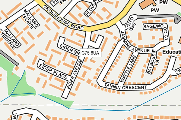 G75 8UA map - OS OpenMap – Local (Ordnance Survey)