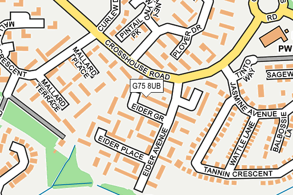 G75 8UB map - OS OpenMap – Local (Ordnance Survey)