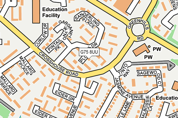 G75 8UU map - OS OpenMap – Local (Ordnance Survey)
