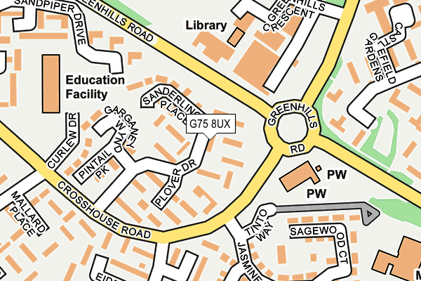 G75 8UX map - OS OpenMap – Local (Ordnance Survey)