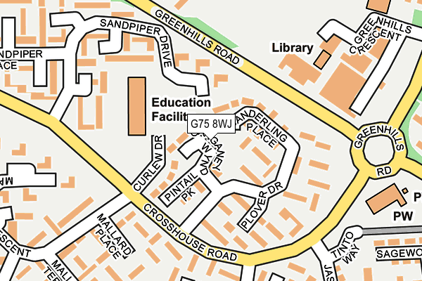 G75 8WJ map - OS OpenMap – Local (Ordnance Survey)