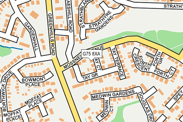 G75 8XA map - OS OpenMap – Local (Ordnance Survey)
