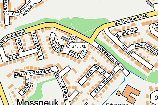 G75 8XE map - OS OpenMap – Local (Ordnance Survey)