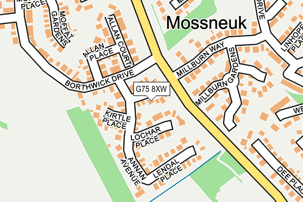G75 8XW map - OS OpenMap – Local (Ordnance Survey)