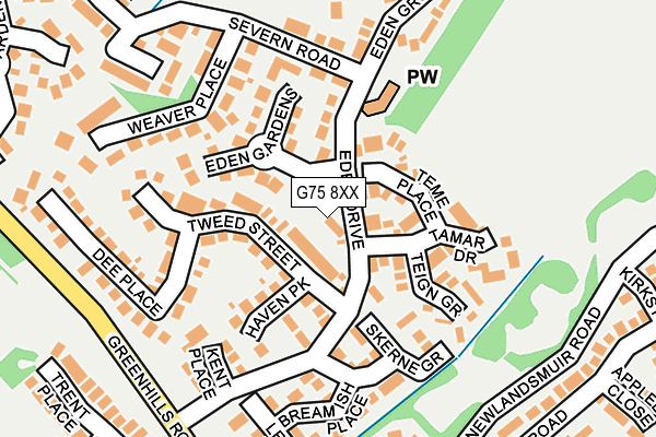 G75 8XX map - OS OpenMap – Local (Ordnance Survey)