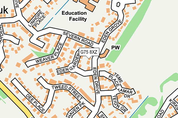G75 8XZ map - OS OpenMap – Local (Ordnance Survey)