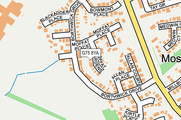 G75 8YA map - OS OpenMap – Local (Ordnance Survey)