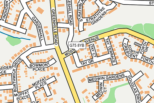 G75 8YB map - OS OpenMap – Local (Ordnance Survey)