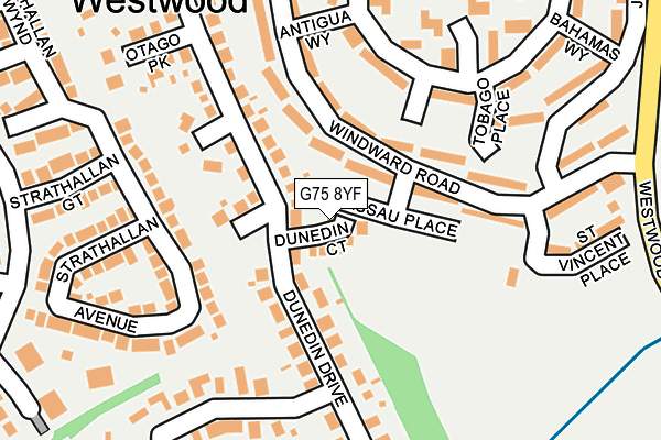 G75 8YF map - OS OpenMap – Local (Ordnance Survey)