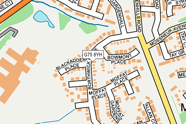 G75 8YH map - OS OpenMap – Local (Ordnance Survey)
