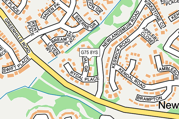 G75 8YS map - OS OpenMap – Local (Ordnance Survey)