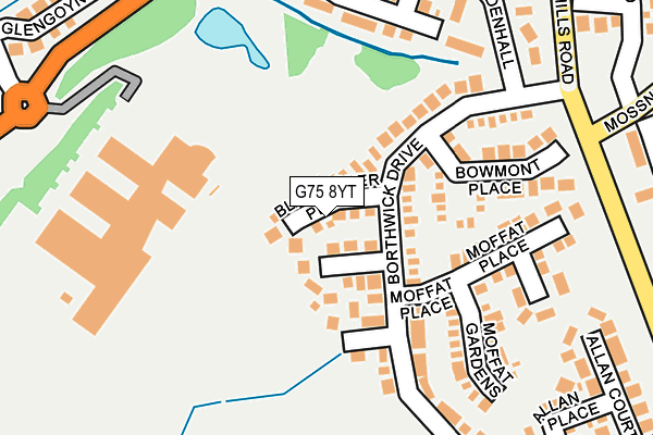 G75 8YT map - OS OpenMap – Local (Ordnance Survey)