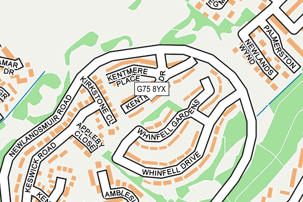 G75 8YX map - OS OpenMap – Local (Ordnance Survey)